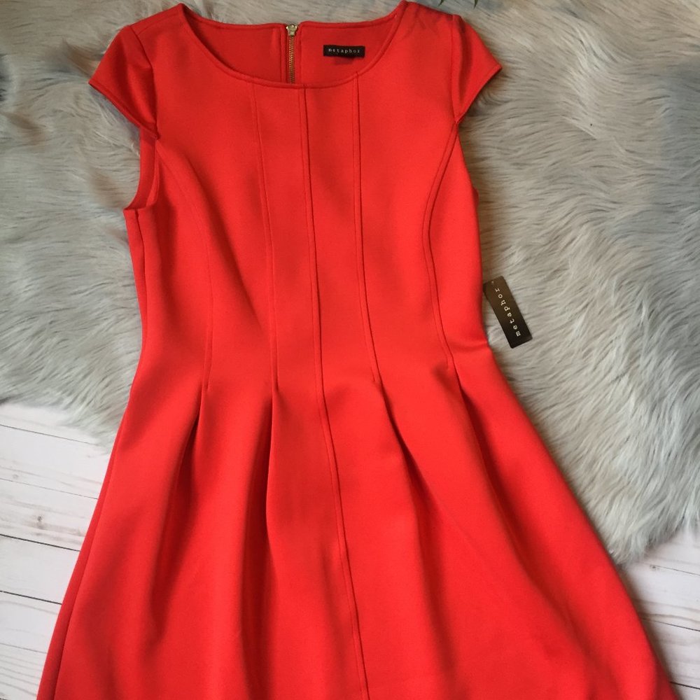 Metaphor Red Fit and Flare Style Scuba Dress Sz L